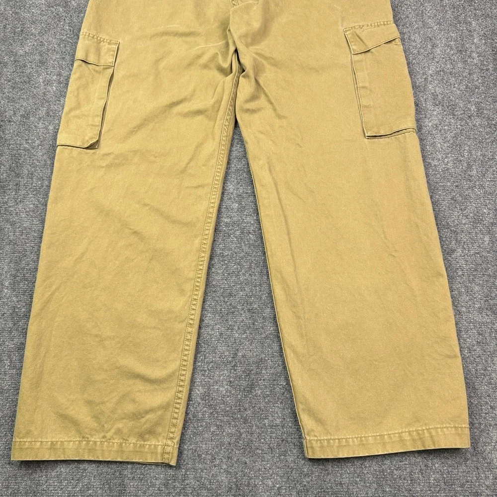 Vintage Levis Mens Cargo Pants 36x34 Khaki Canvas Baggy Relaxed Skater Y2K